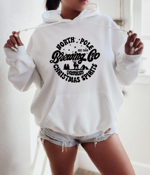 North Pole Brewing Co hoodie, Cute Christmas sweatshirt, Christmas hoodie for Women, Woman's Christmas hoodie