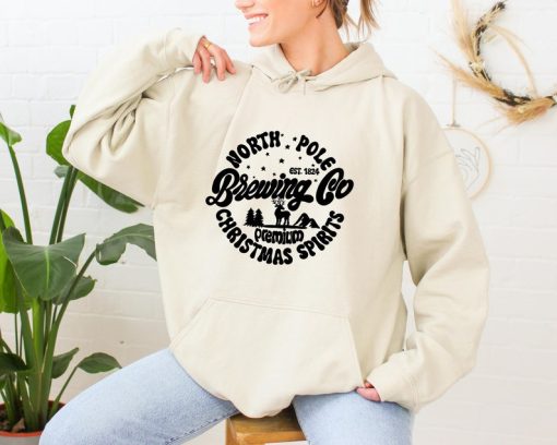 North Pole Brewing Co hoodie, Cute Christmas sweatshirt, Christmas hoodie for Women, Woman's Christmas hoodie