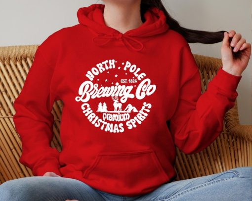 North Pole Brewing Co hoodie, Cute Christmas sweatshirt, Christmas hoodie for Women, Woman's Christmas hoodie