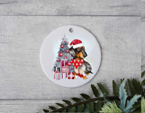 Dachshund Christmas Tree Ornament, Personalized Pet Ornament, Custom Dog Christmas Ornament