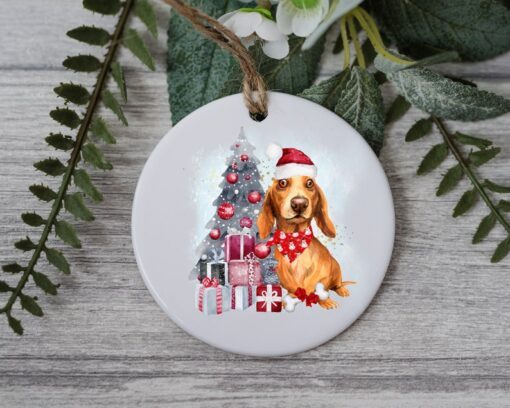 Dachshund Christmas Tree Ornament, Personalized Pet Ornament, Custom Dog Christmas Ornament, Personalization Ornament