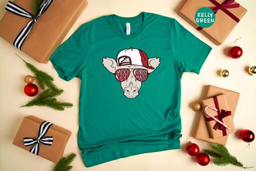 Mooey Christmas Shirt, Christmas Cow T-Shirt, Christmas Farm Shirt, Cool Cow Shirt, Xmas Cow Shirt, Holiday Apparel