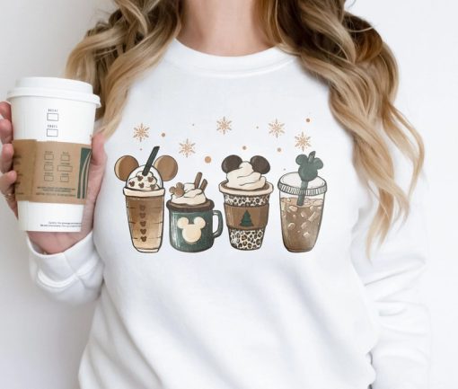 Christmas Mickey Coffee Sweatshirt, Disney Christmas Coffee Sweatshirt, Coffee Christmas Sweater, Disney Holiday Tee