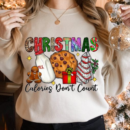 Christmas Calories Don't Count Sweatshirt, Christmas Tree Cake, Funny Christmas Sweatshirt, Christmas Sweatshirt