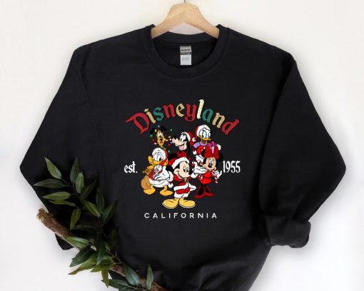 Retro Mickey And Friends Disneyland Christmas Sweatshirt, Disneyland Shirt, Christmas sweat