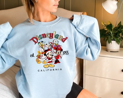 Retro Mickey And Friends Disneyland Christmas Sweatshirt, Disneyland Shirt, Christmas sweat