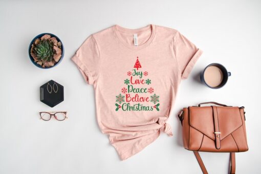 Christmas Sweatshirt, Christmas Peace Shirt, Xmas Believe T-Shirt, Merry Christmas Clothing