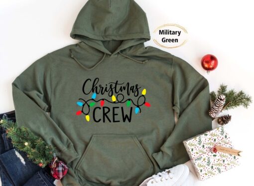 Christmas lights hoodie, Christmas crew hoodie, woman's hoodie, group family hoodie, hoodie for mom, holiday hoodie