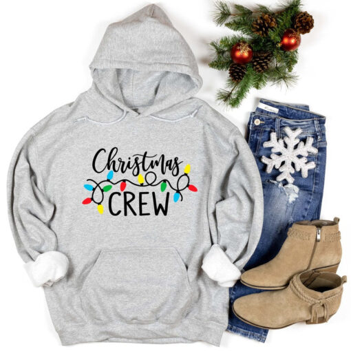 Christmas lights hoodie, Christmas crew hoodie, woman's hoodie, group family hoodie, hoodie for mom, holiday hoodie