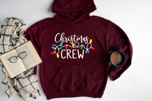 Christmas lights hoodie, Christmas crew hoodie, woman's hoodie, group family hoodie, hoodie for mom, holiday hoodie