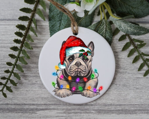 French Bulldog Christmas Light, Personalized Pet Ornament, Custom Dog Christmas Ornament, Personalized Ornament