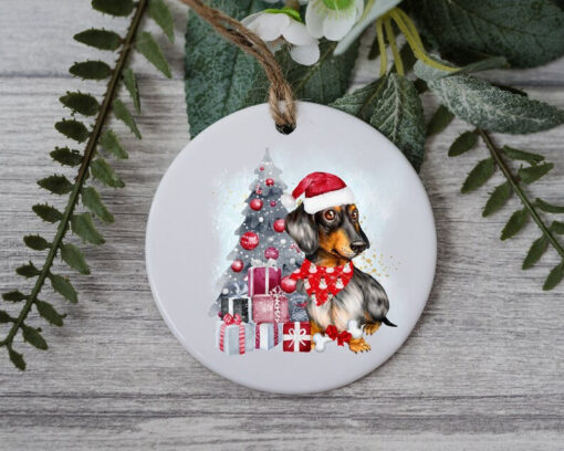 Dachshund Christmas Tree Ornament, Personalized Pet Ornament, Custom Dog Christmas Ornament