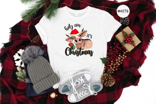 Holy Cow It's Christmas Shirt, Christmas Cow Shirt, Holiday Christmas Shirt, Funny Christmas Shirt