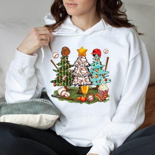 Christmas Baseball Trees Hoodie, Christmas Trees Hoodie, Baseball Hoodie, Christmas Hoodie