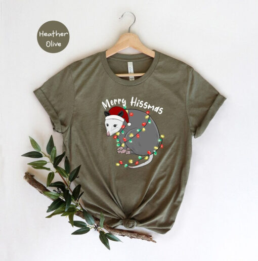 Merry Hissmas Shirt, Opossum T-Shirt, Christmas Opossum Shirt, Funny Christmas Shirt, Christmas Animal Shirt