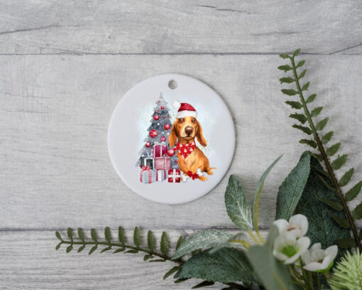 Dachshund Christmas Tree Ornament, Personalized Pet Ornament, Custom Dog Christmas Ornament, Personalization Ornament