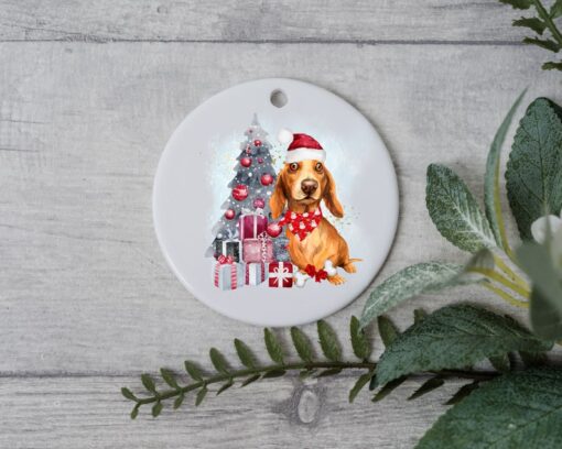 Dachshund Christmas Tree Ornament, Personalized Pet Ornament, Custom Dog Christmas Ornament, Personalization Ornament