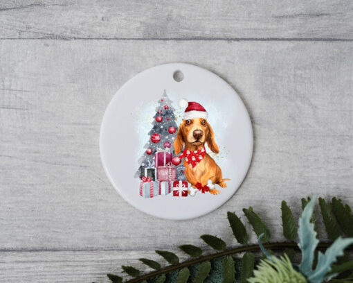 Dachshund Christmas Tree Ornament, Personalized Pet Ornament, Custom Dog Christmas Ornament, Personalization Ornament