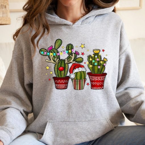 Christmas Cactus Hoodie, Christmas Hoodie, Christmas Vibes, Winter Hoodie, Christmas Hoodie, Holiday Hoodie, New Year Hoodie