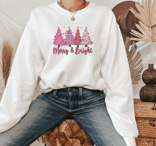 Christmas Sweatshirts for Women, Merry and Bright Sweatshirt, Christmas Holiday Sweatshirt for Women, Christmas Sweatshirt