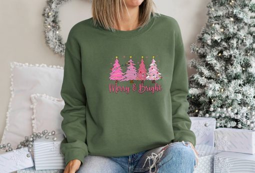 Christmas Sweatshirts for Women, Merry and Bright Sweatshirt, Christmas Holiday Sweatshirt for Women, Christmas Sweatshirt