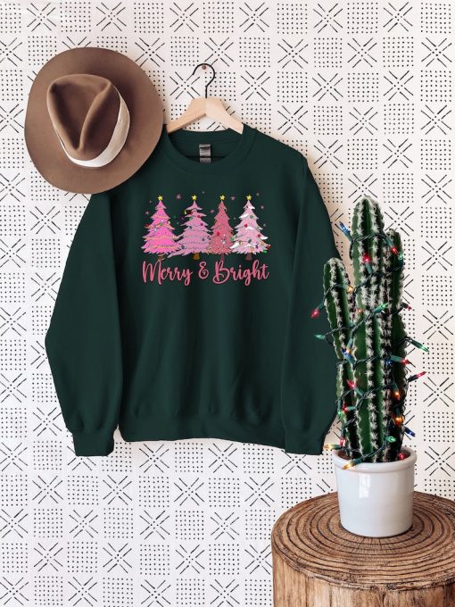 Christmas Sweatshirts for Women, Merry and Bright Sweatshirt, Christmas Holiday Sweatshirt for Women, Christmas Sweatshirt