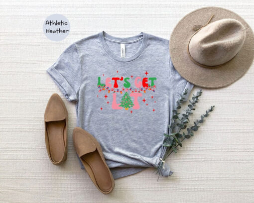 Christmas Shirt, Let's Get Lit T-Shirt, Christmas Tree Shirt, Christmas Light Tee, Christmas Gift