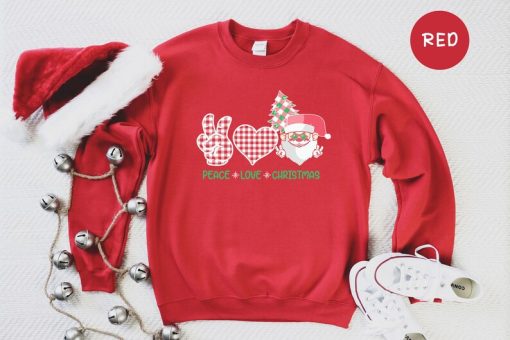 Christmas Sweatshirt, Pink Santa Sweatshirt, Christmas Gift, Pink Christmas Sweatshirt