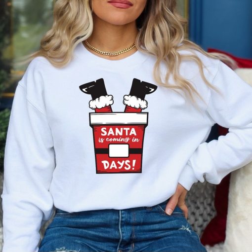 Santa Countdown, Santa Days Sweatshirt, Christmas Sweatshirt, Days To Christmas Sweat, Christmas Countdown