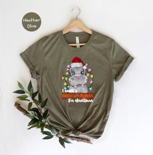 I Want A Hippopotamus for Christmas Shirt, Christmas Hippo T-Shirt, Funny Christmas Gift