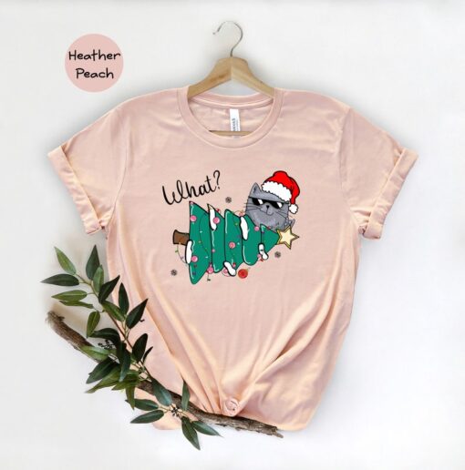 Christmas Cat Shirt, Cat What T-Shirt, Cat Lover Shirt, Holiday Apparel, Xmas Cat Shirt, Santa Cat Shirt, Cute Cat Shirt