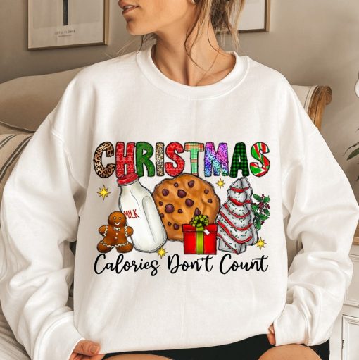 Christmas Calories Don't Count Sweatshirt, Christmas Tree Cake, Funny Christmas Sweatshirt, Christmas Sweatshirt