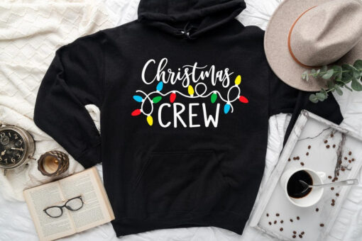 Christmas lights hoodie, Christmas crew hoodie, woman's hoodie, group family hoodie, hoodie for mom, holiday hoodie