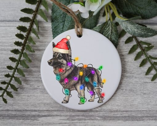 German Shepherd Christmas Light, Personalized Pet Ornament, Custom Dog Christmas Ornament