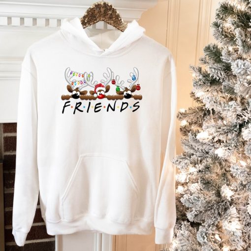 Reindeer horn hoodie, Christmas gift Hoodie, Friends Tv Show Logo, Friends Personalized Shirts, Besties Xmas Shirt