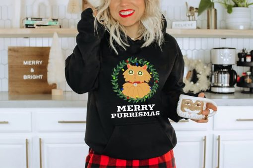 Merry Purrismas, Christmas Cat Shirt, Cat Christmas Shirt, Meowy Catmas Shirt, Cat Mom Shirt, Meowy Catmas, Holly Jolly