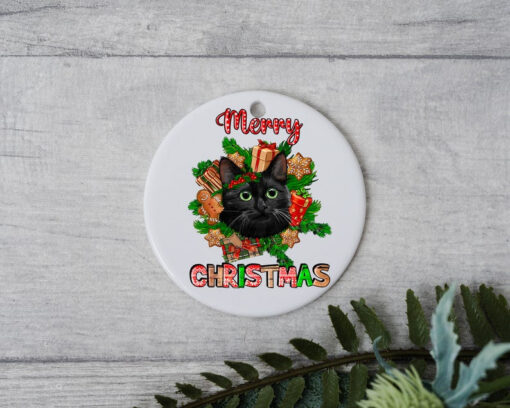 Bombay Cat Merry Christmas Light, Personalized Pet Ornament With Name, Custom Cat Christmas Ornament, Xmas Pet Gift