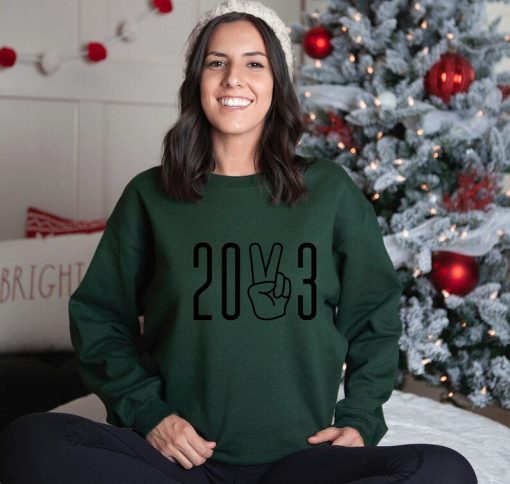 2023 Sweatshirt, 2023 Peace Sign Sweatshirt, New Year Sweatshirt, Christmas Sweatshirt, Merry Christmas Gift