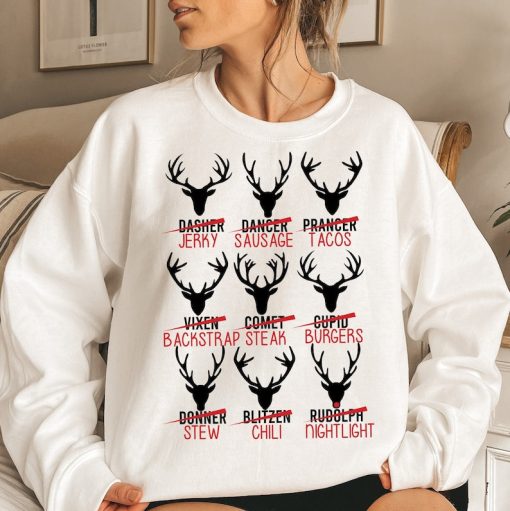 Reindeer Sweatshirt, Christmas Sweatshirt, Reindeer Meat Sweatshirt, Reindeer Butcher Sweatshirt, Santa Reindeer Sweatshirt