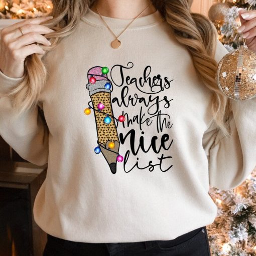 Teacher Christmas Sweatshirt, Christmas Sweatshirt, Christmas Lights Sweatshirt, Christmas Sweater, Teacher Sweatshirt Gift