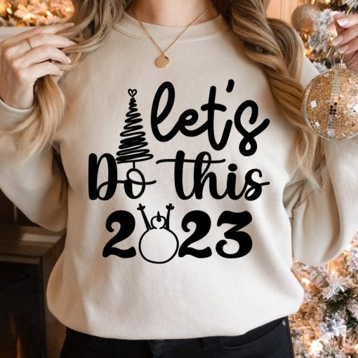 Let's Do This 2023, Christmas Trees Sweatshirt, Christmas Sweatshirt, Pine Tree Sweatshirt, Christmas Vibes