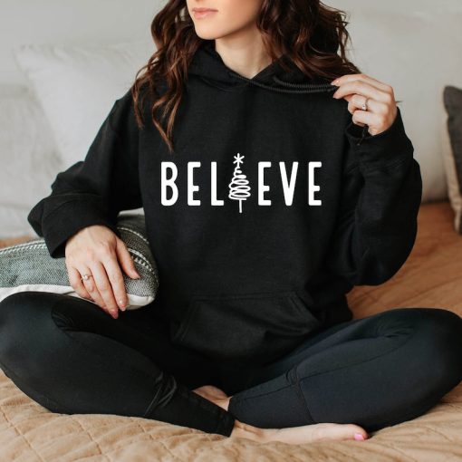 Believe Hoodie, Christmas Hoodie, Christmas Believe Hoodie, Christmas Tree Hoodie, Funny Christmas Hoodie, Xmas Gift