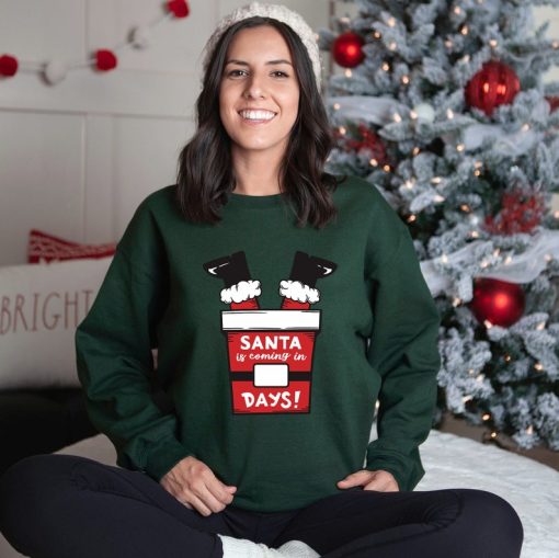 Santa Countdown, Santa Days Sweatshirt, Christmas Sweatshirt, Days To Christmas Sweat, Christmas Countdown