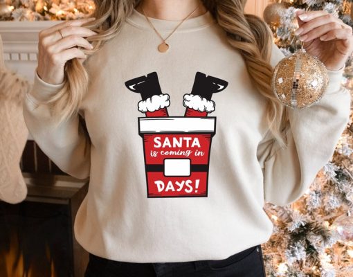 Santa Countdown, Santa Days Sweatshirt, Christmas Sweatshirt, Days To Christmas Sweat, Christmas Countdown