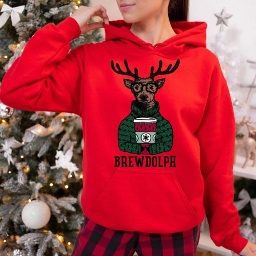 Brewdolph Christmas Hoodie, Christmas Hoodie, Reindeer Hoodie, Christmas Coffee, Merry Christmas, New Year Hoodie