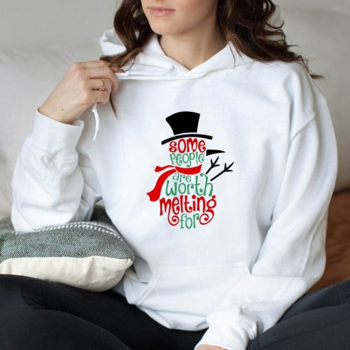 Snowman Hoodie, Christmas Hoodie, Some People Are Worth Melting For, Funny Christmas Hoodie, Christmas Gift Sweat