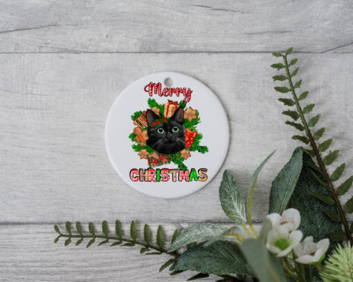 Bombay Cat Merry Christmas Light, Personalized Pet Ornament With Name, Custom Cat Christmas Ornament, Xmas Pet Gift