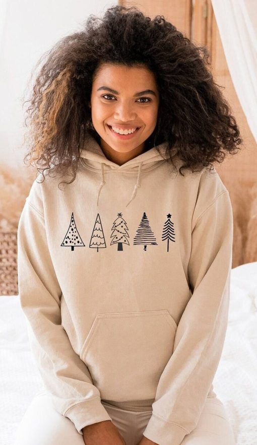 Christmas Hoodie, Christmas Trees Hoodie, Merry Christmas, Happy New Year Hoodie, Pine Trees Hoodie, Winter Hoodie