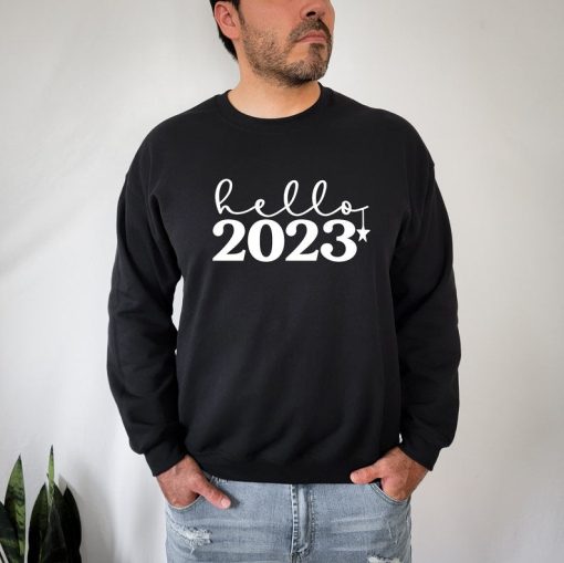 Hello 2023 Sweatshirt, New Year Sweatshirt, Christmas Sweatshirt, Happy New Year Sweatshirt, 2023 Sweatshirt