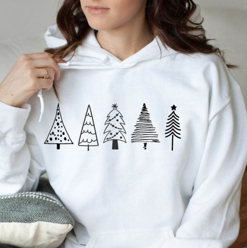 Christmas Hoodie, Christmas Trees Hoodie, Merry Christmas, Happy New Year Hoodie, Pine Trees Hoodie, Winter Hoodie